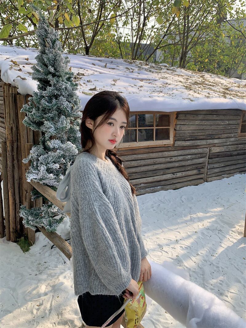 【tops】バックボン付きニットセーター　M27958