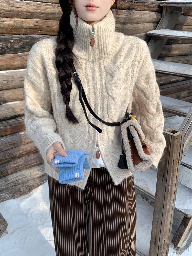 【outer】ファスナーニットカーデ　M27456