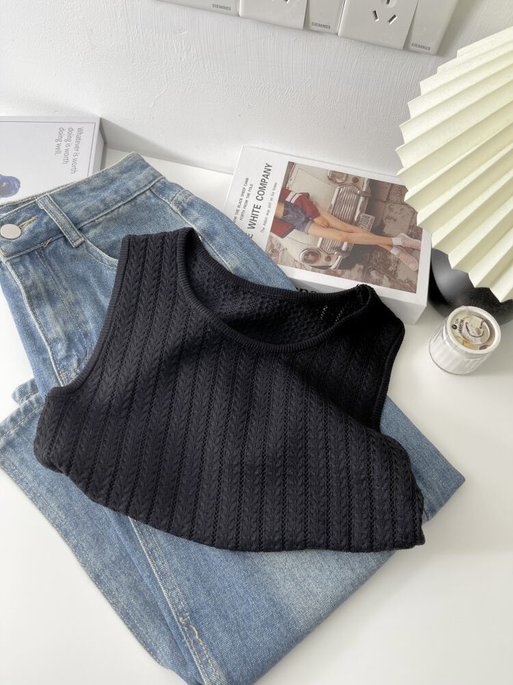 【tops】ニットノースリーブトップス　M29941