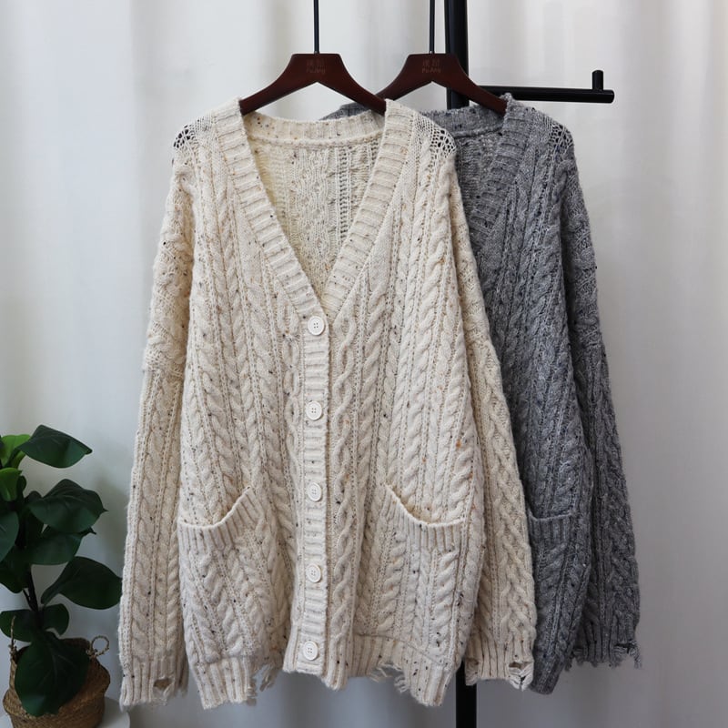 【outer】Vネックニットカーデ　M26371
