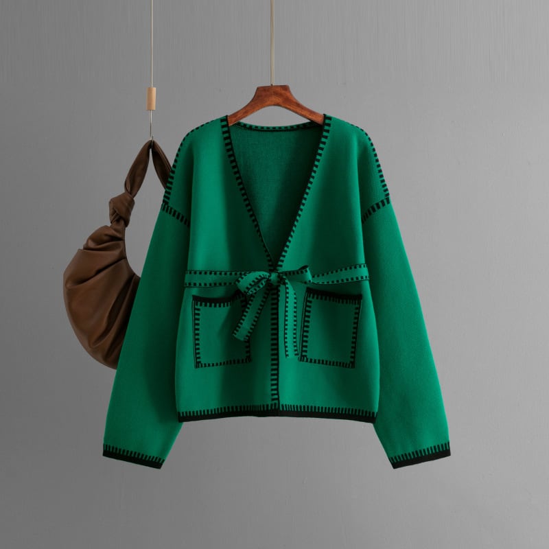 【outer】Vネックニットカーデ　M28747