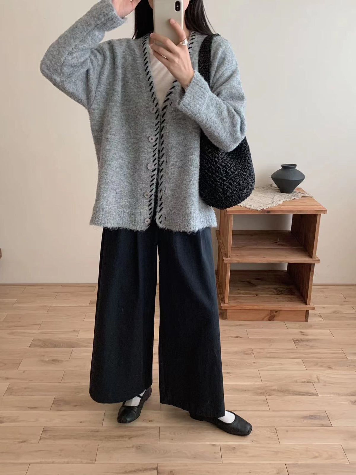 【outer】Vネックニットカーデ　M27283