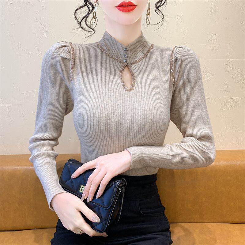 【tops】ビジューニットトップス　M28221