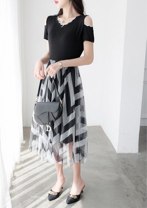 【dress】偽二つ切り替えワンピース G20246