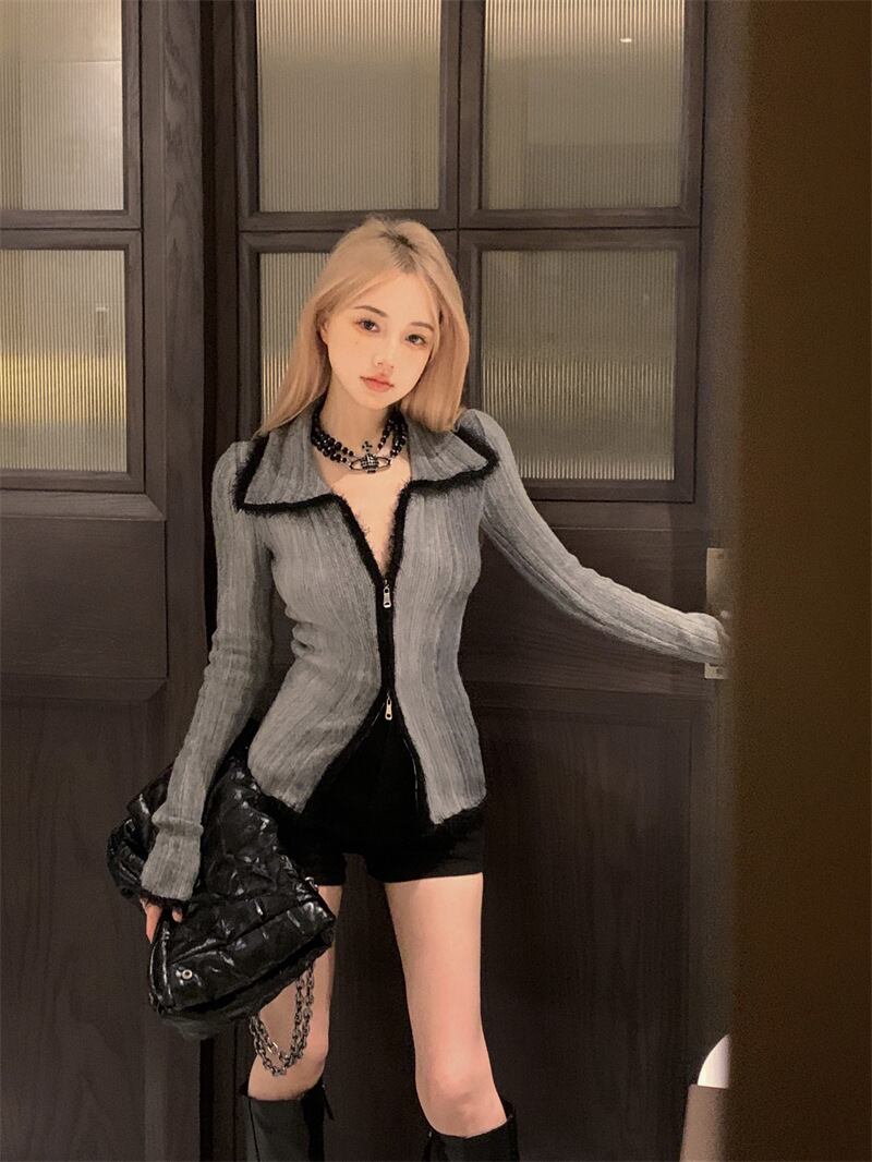 【outer】Wジップニットカーデ　M28005