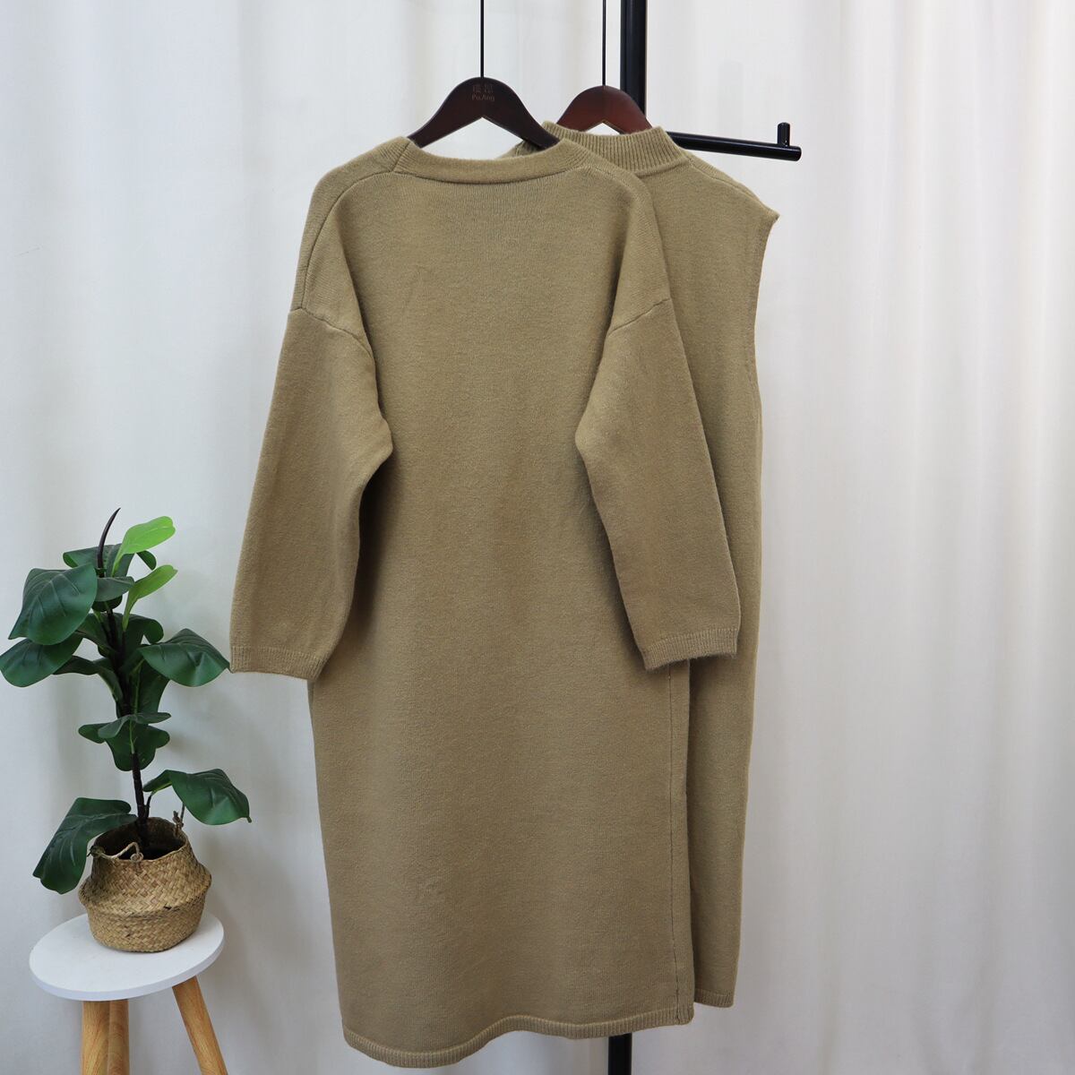 【set】ニットワンピース×カーデセット　M18713