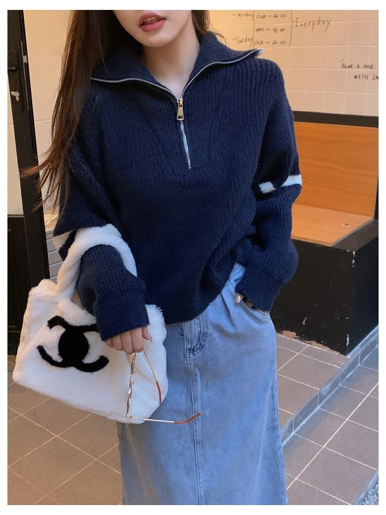 【tops】ファスナーニットセーター　M27253