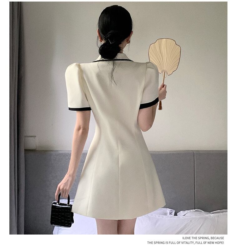 【dress】カラーマッチングスーツワンピース G21000