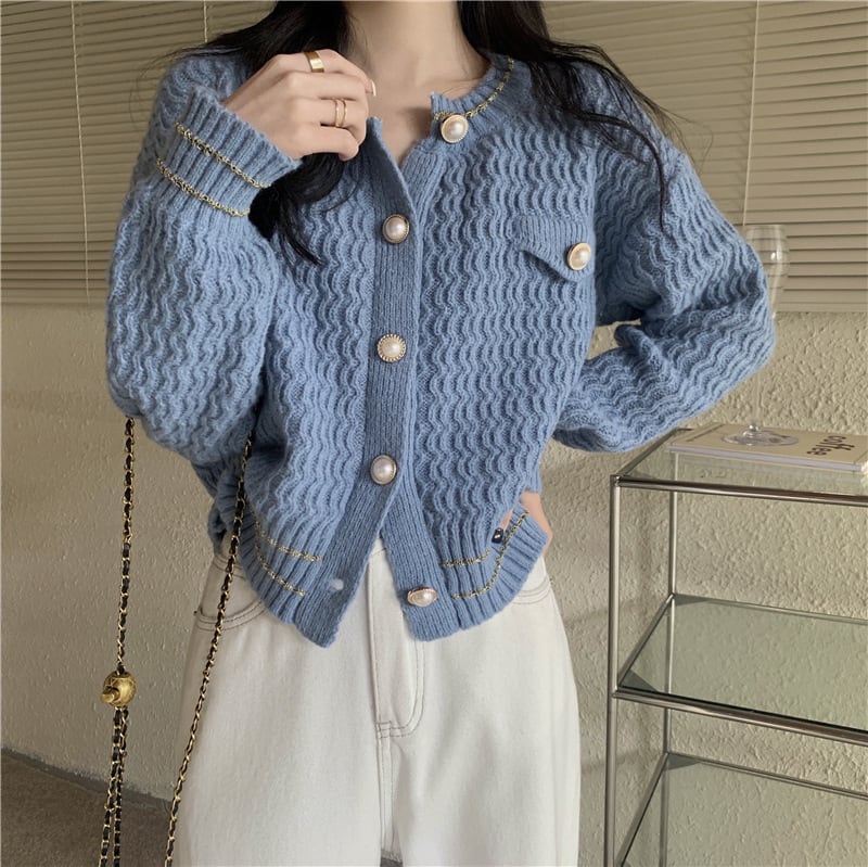【outer】クルーネックニットカーデ　M26153
