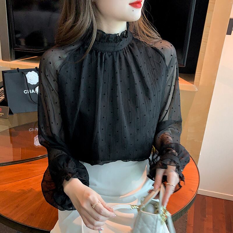 【tops】チュールコンビシャツトップス　M28709