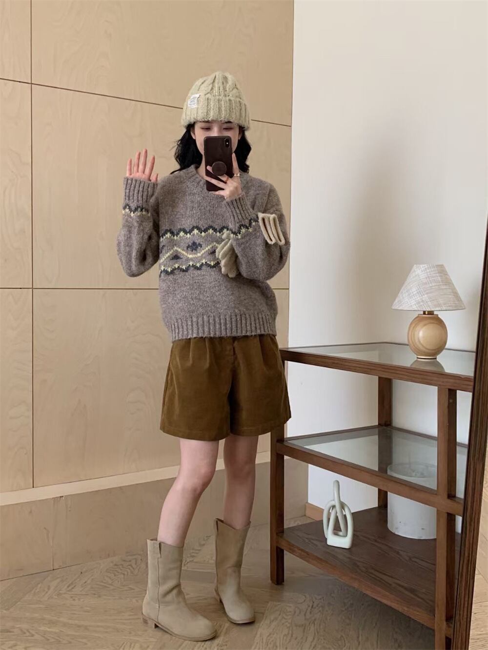 【tops】ジャカードニットセーター　M27134