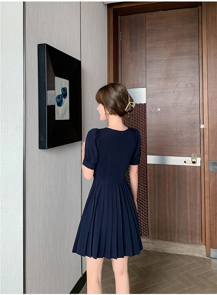 【dress】美人度アップ!気質満点スウィートスクエアネック夏 デザインワンピース G0538
