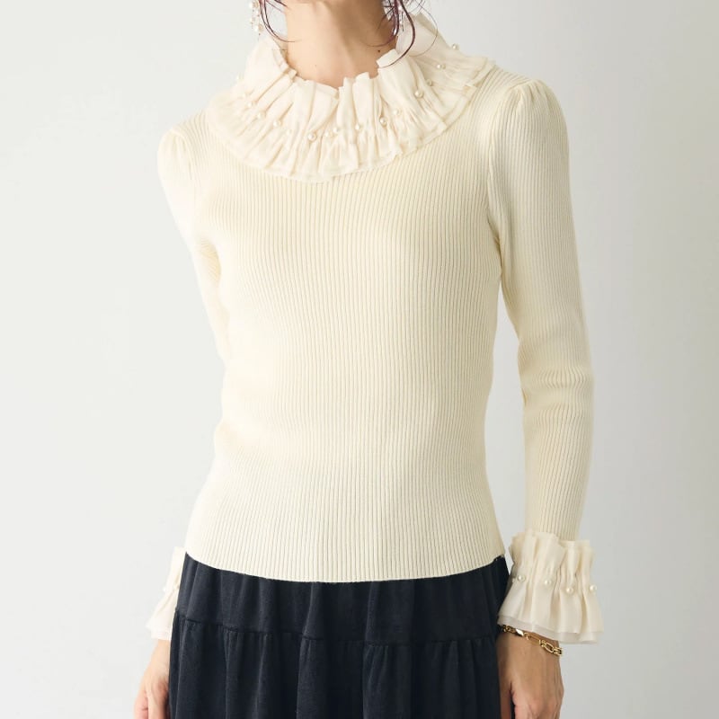 【tops】ドッキングニットトップス　M28689