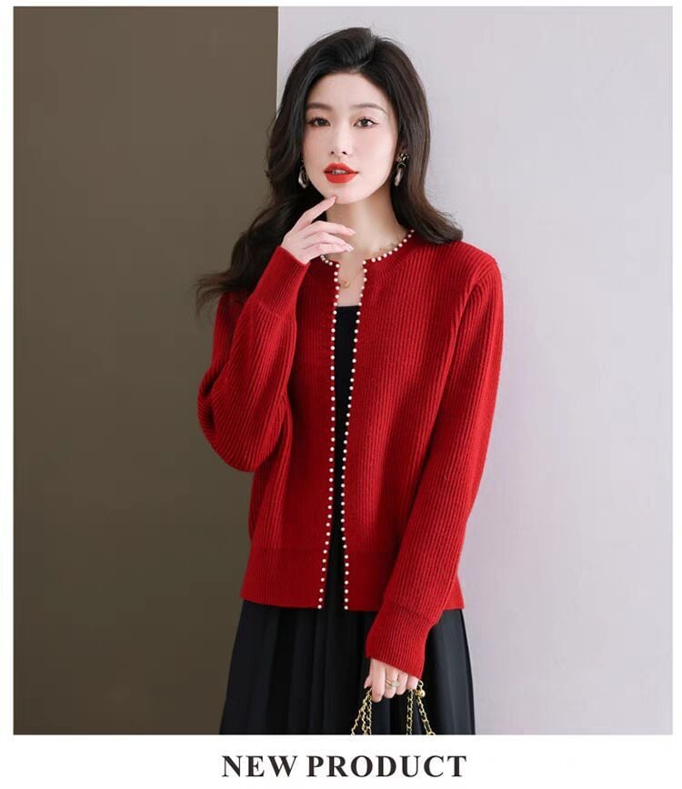 【outer】パールニットカーデ　M26259