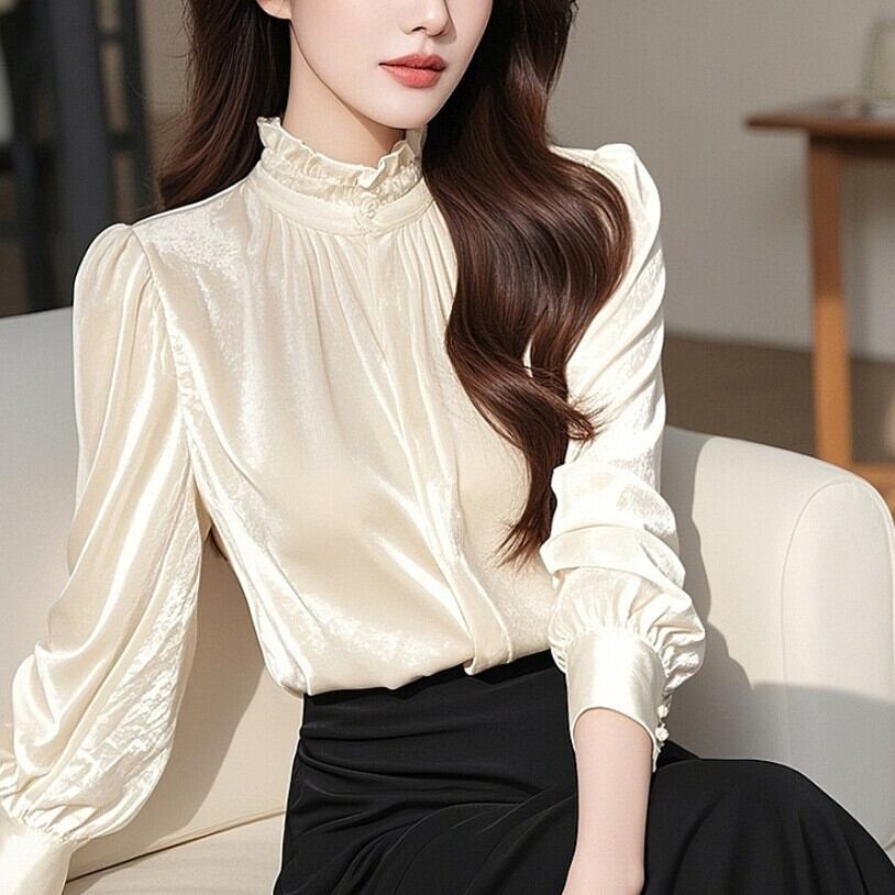 【tops】ベルベットブラウス　M29618