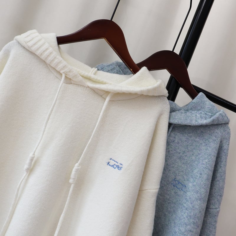 【tops】フード付きニットセーター　M27579