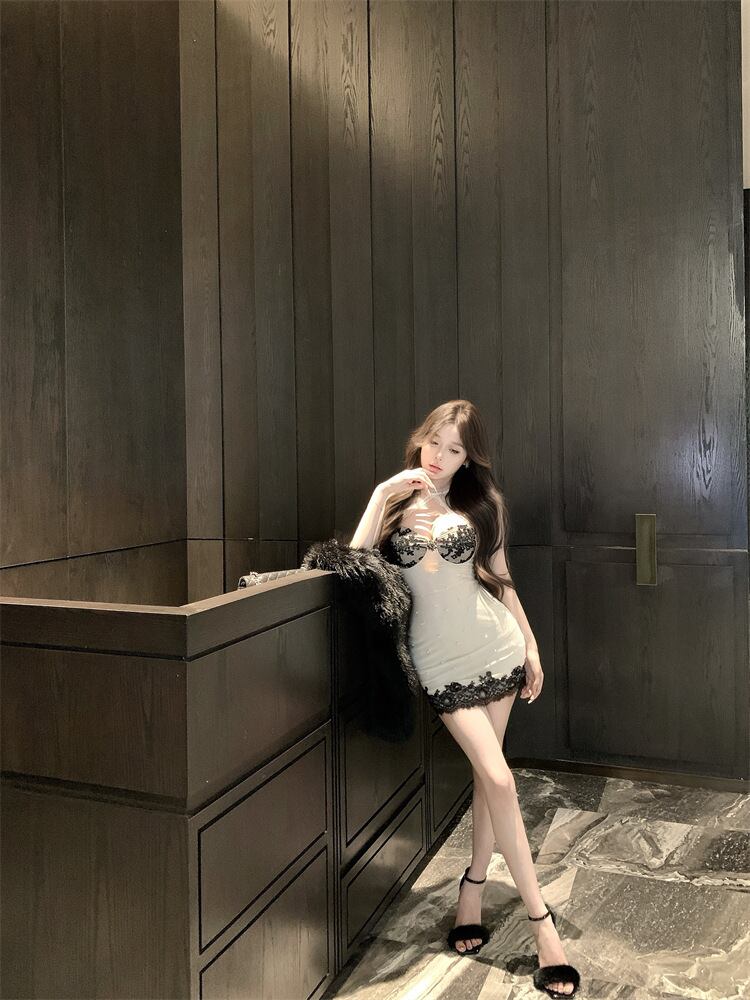 【dress】レースベアトップワンピース　M28295