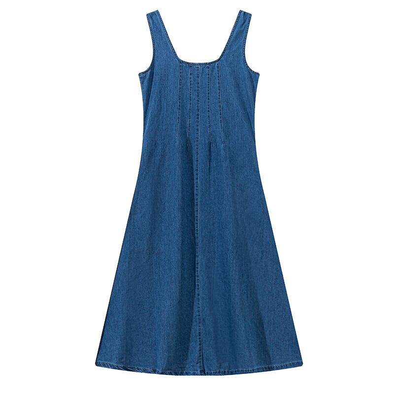 【dress】ロングデニムベストワンピース Q8423