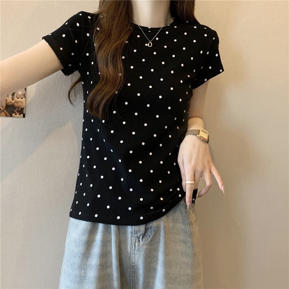 【tops】ドット柄TシャツG20723