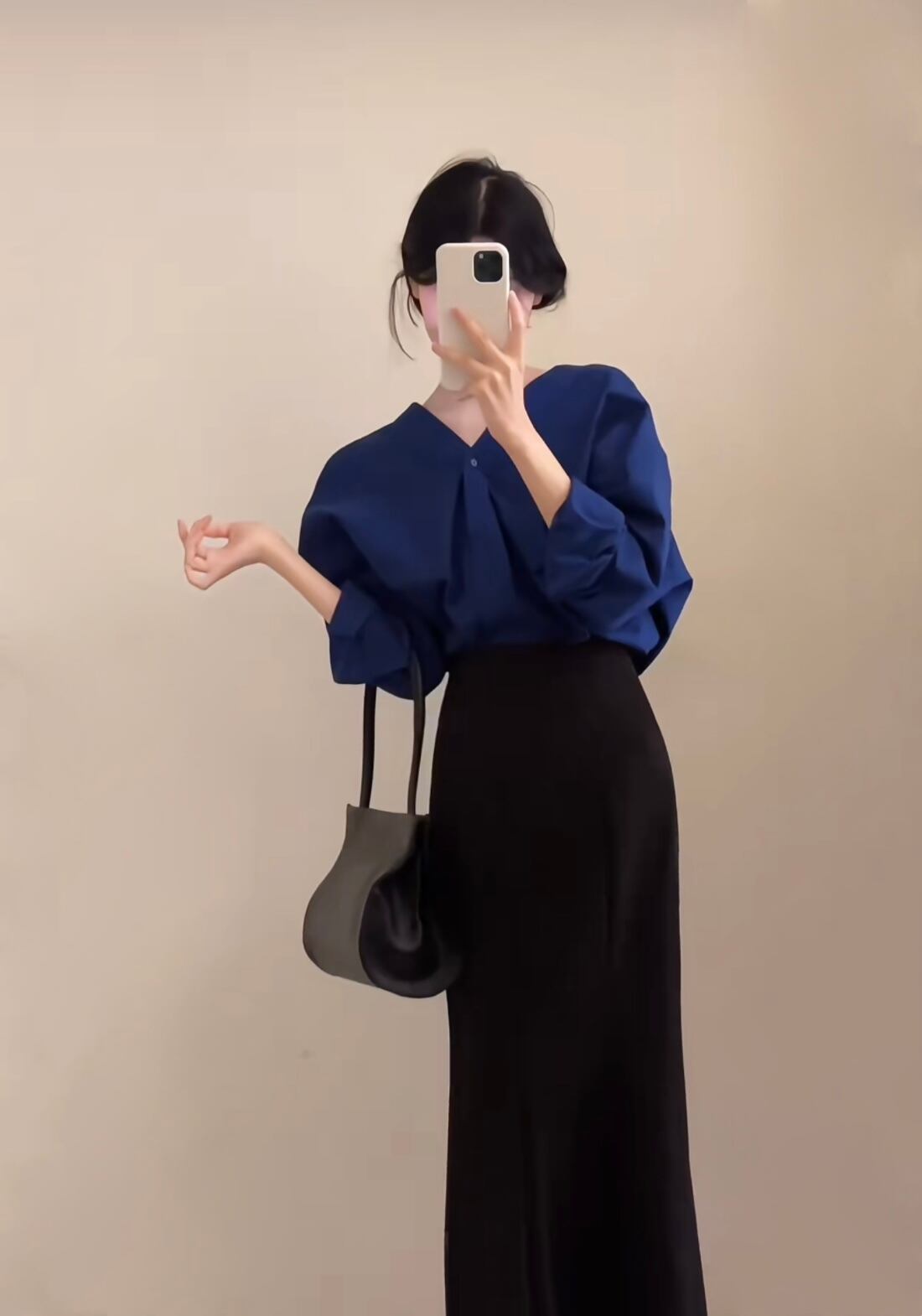 【set】Ⅴネックシャツ×ロングスカートセット     N3006