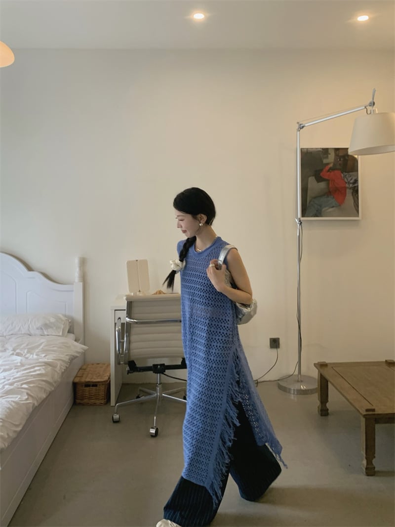 【dress】カットワークフリンジワンピース　M24756