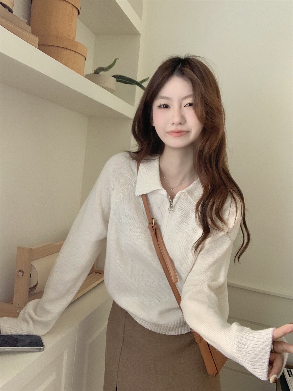 【tops】ファスナーニットセーター　M27061
