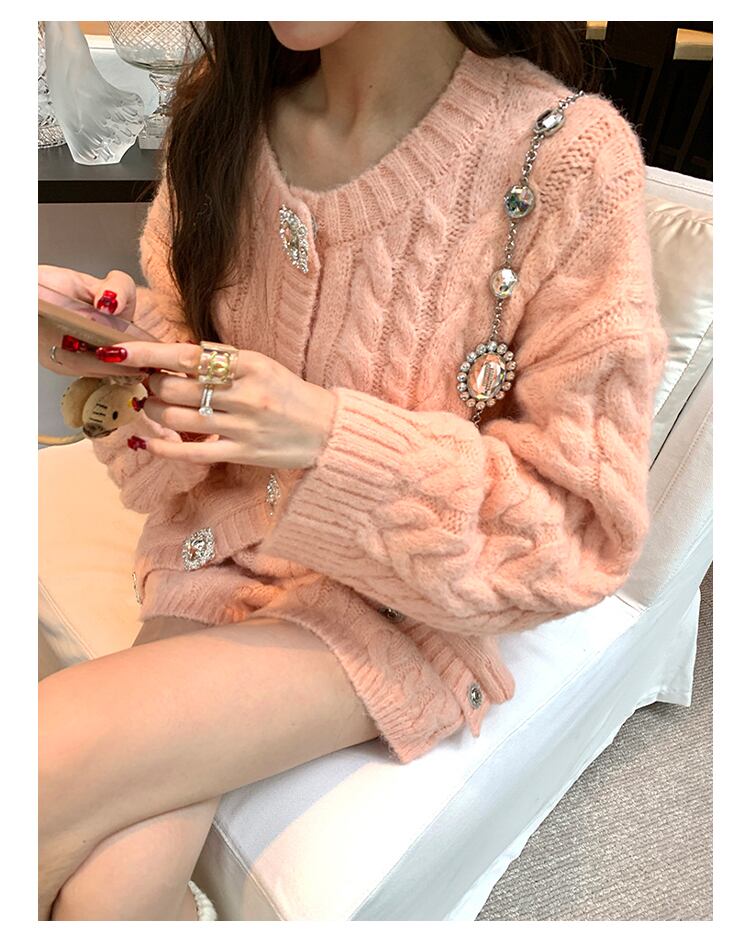 【set】ビジューボタンカーディガン×ショートパンツセット　N3395