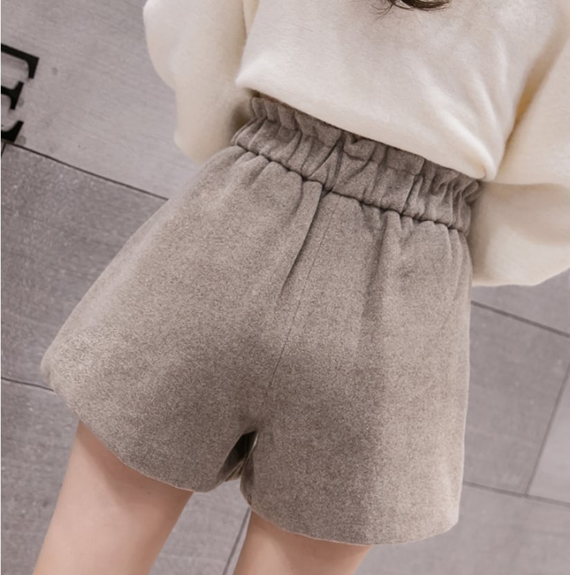 【bottoms】早い者勝ち!気質満点秋冬着痩せルーズオシャレAラインショートパンツ G3541