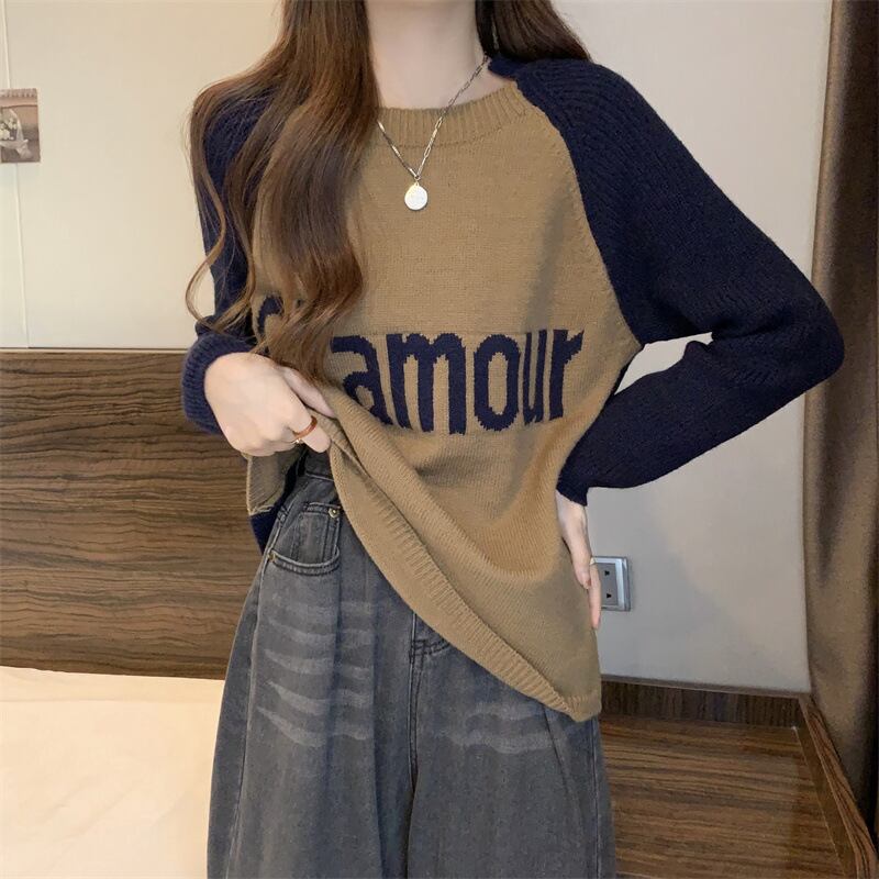 【tops】クルーネックニットセーター　M19085