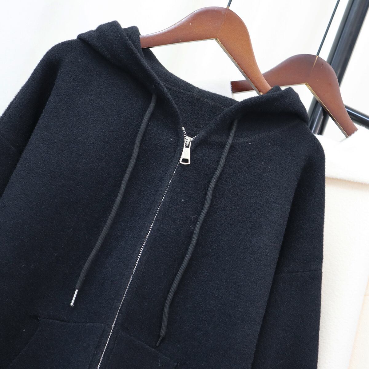 【outer】フード付きニットカーデ　M18674