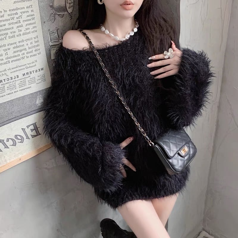 【tops】シャギーニットセーター　M18465