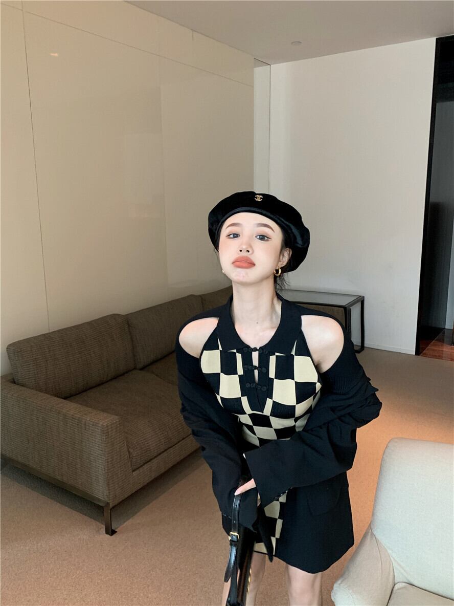 【dress】切り替えニットワンピース　M28574