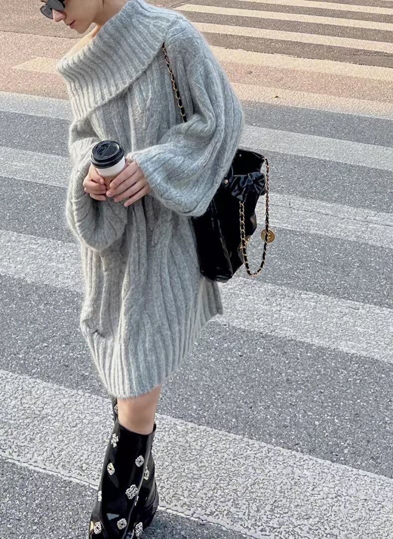 【dress】オフショルダーニットワンピース 　N2152