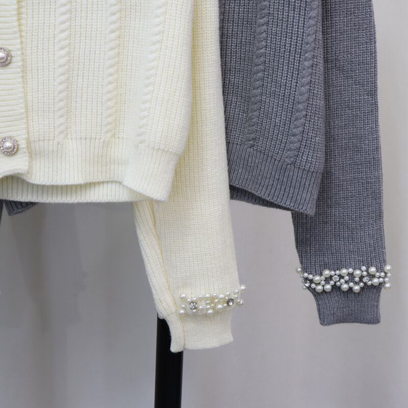 【outer】パールニットカーデ　M27592