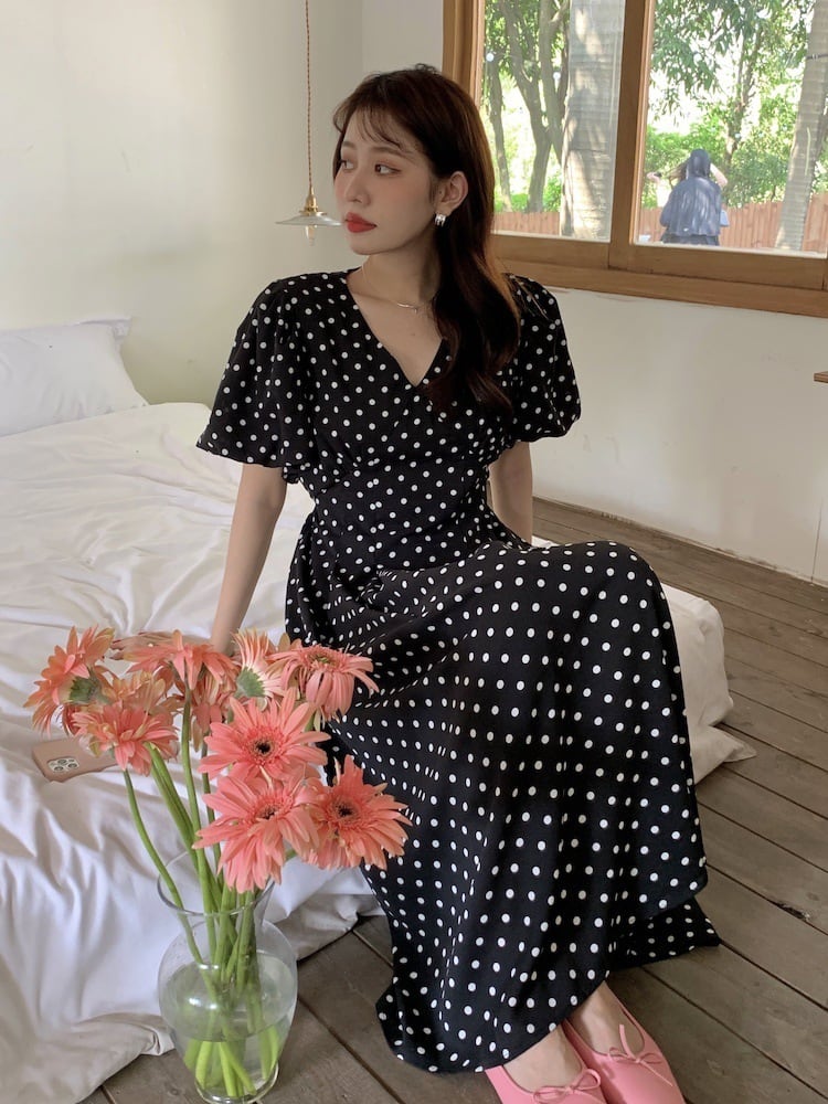 【dress】ドット柄ワンピース　M24778