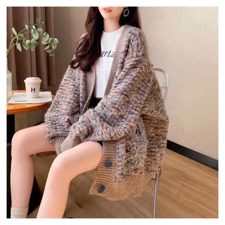 【outer】Vネックニットカーデ　M25755