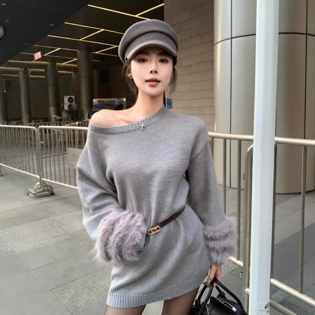 【dress】ファーニットワンピース　M28430
