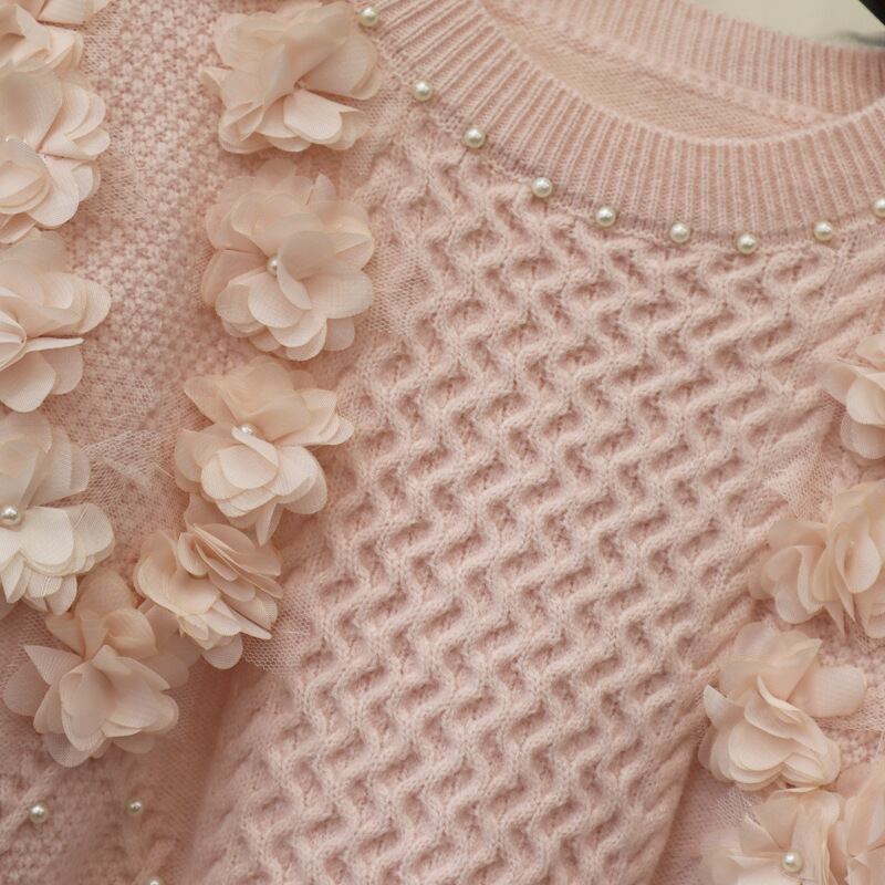 【tops】立体フラワーニットセーター　M28595