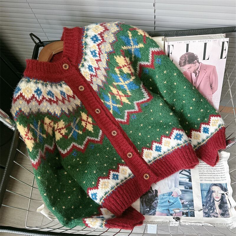 【outer】クリスマスニットカーデ　M28355