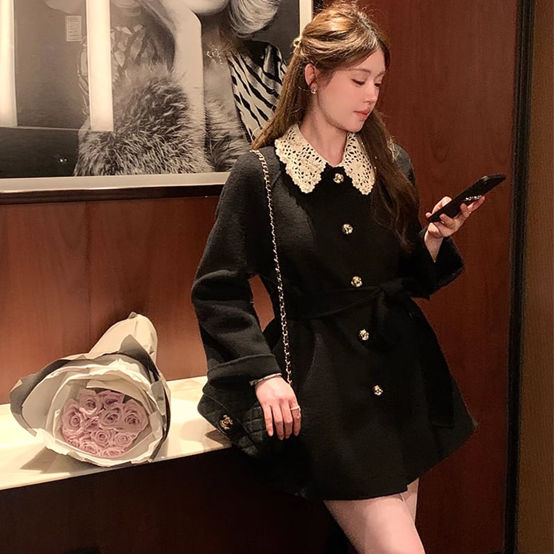 【outer】レースカラーコート Q6873