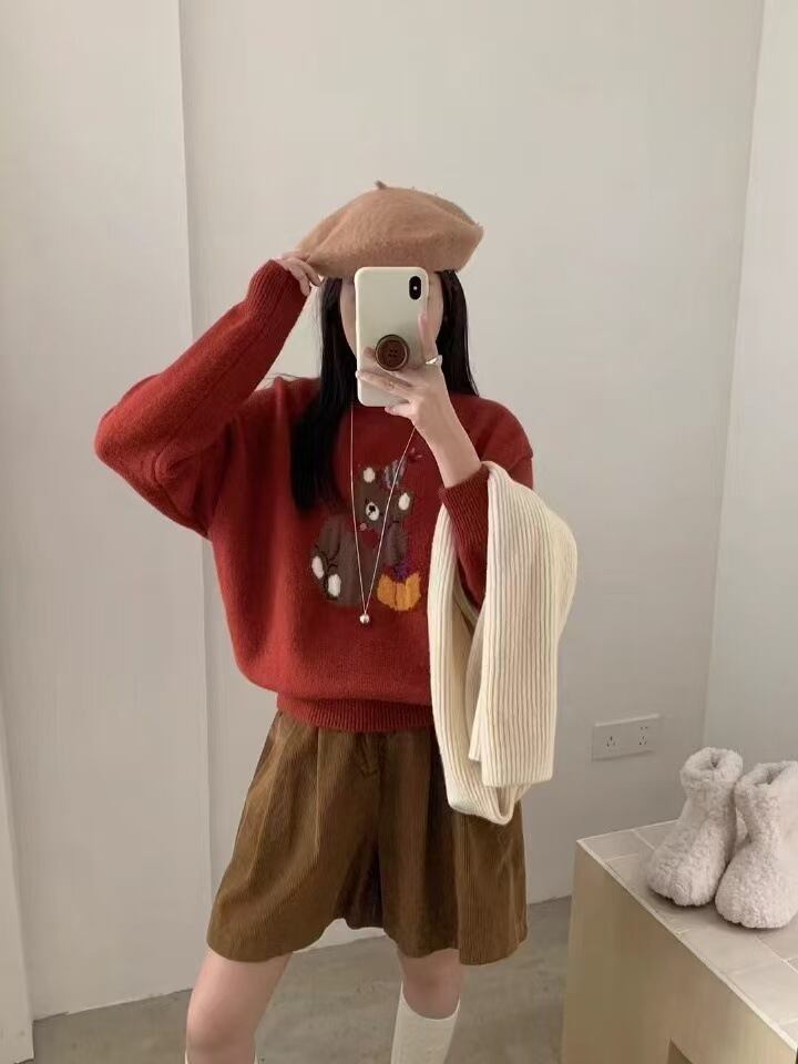 【tops】クルーネックニットセーター　M28755