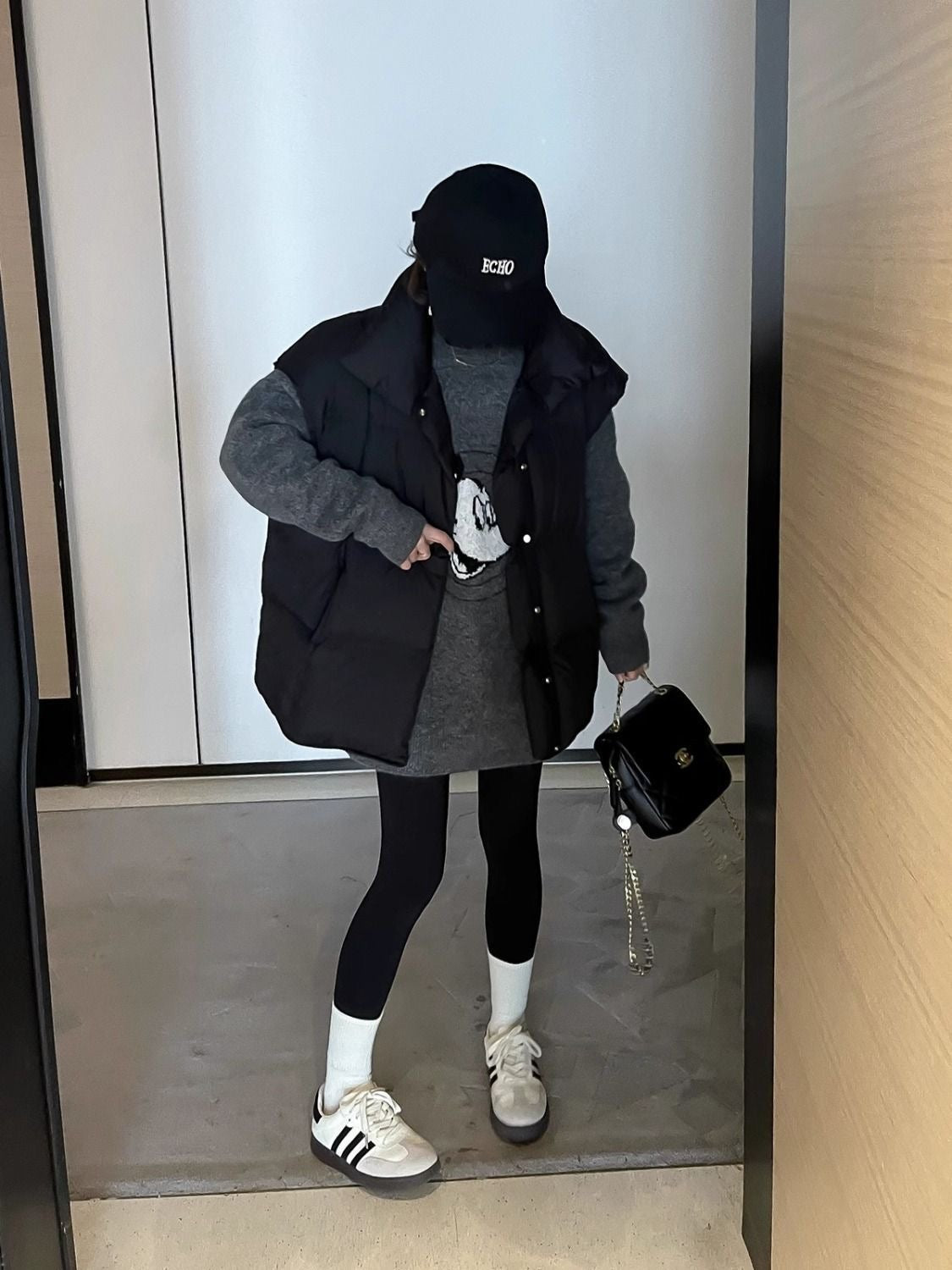 【tops】ラウンドネック長袖ニットセーターF8436