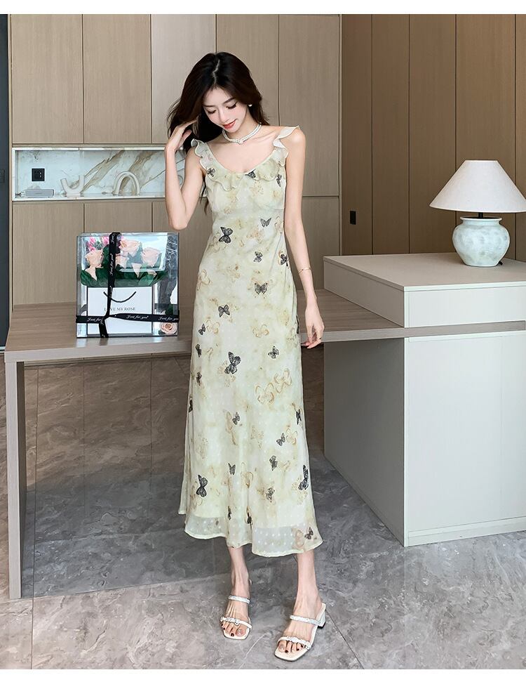 【dress】VネックプリントキャミワンピースG20647