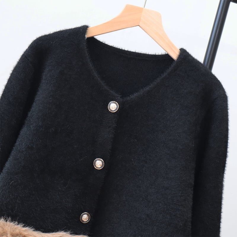 【outer】ファードッキングニットコート Q7031