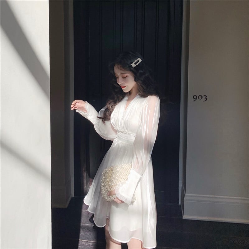 【dress】パフスリーブワンピース　M29992