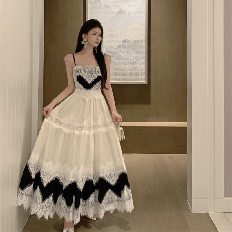 【dress】レースドッキングキャミワンピース　M31993