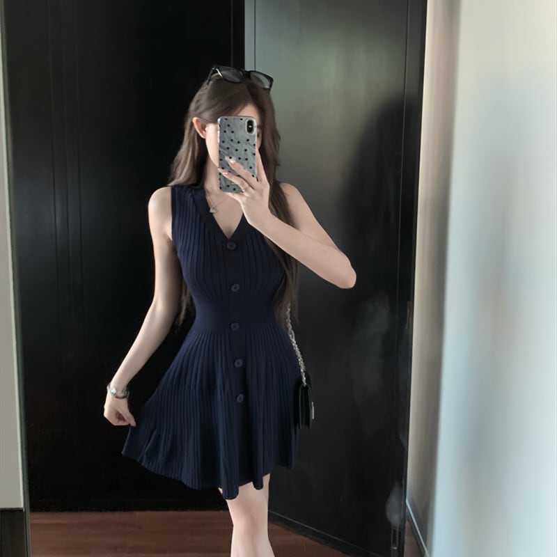 【dress】ノースリーブニットワンピース　M30256