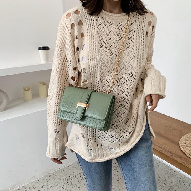 【小物】 高級感 レトロ展開定番無地斜め掛けチェーンバッグ 清新人気デザイン