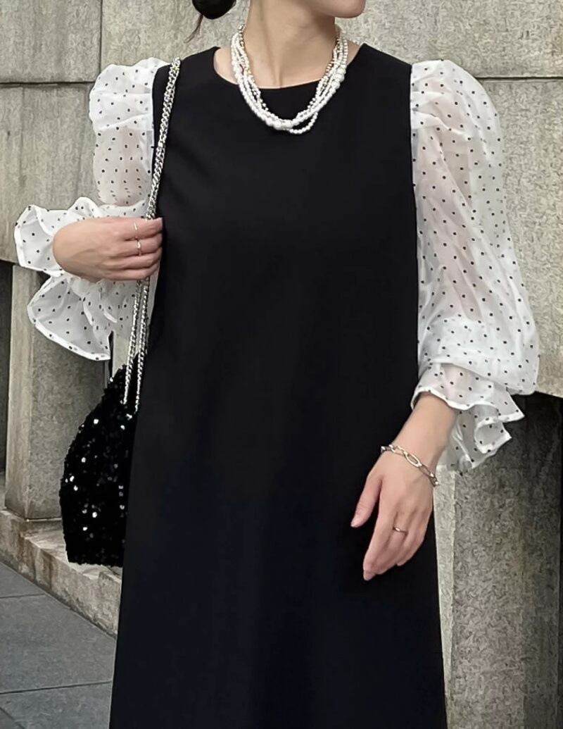 【dress】チュールコンビワンピース　M29875
