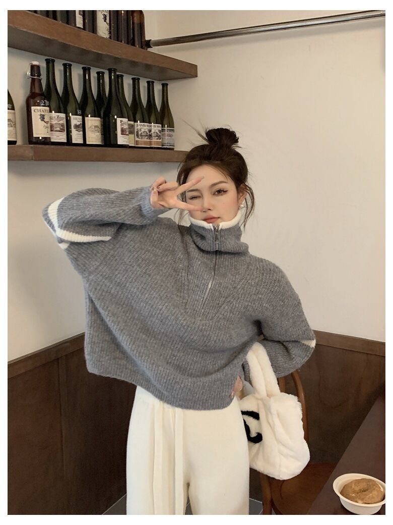 【tops】ファスナーニットセーター　M27253